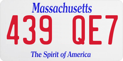 MA license plate 439QE7