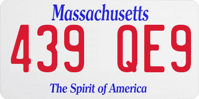 MA license plate 439QE9