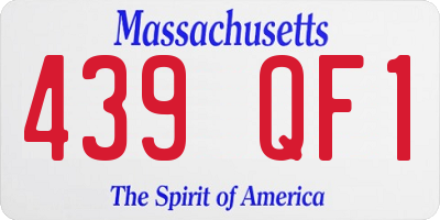 MA license plate 439QF1