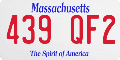 MA license plate 439QF2