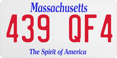 MA license plate 439QF4