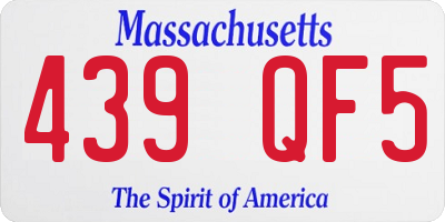 MA license plate 439QF5