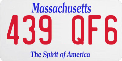 MA license plate 439QF6