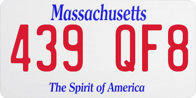MA license plate 439QF8