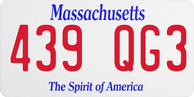 MA license plate 439QG3