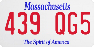MA license plate 439QG5