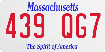 MA license plate 439QG7