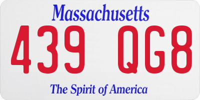 MA license plate 439QG8