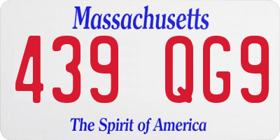 MA license plate 439QG9