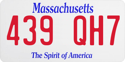 MA license plate 439QH7