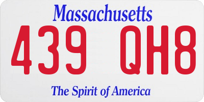 MA license plate 439QH8
