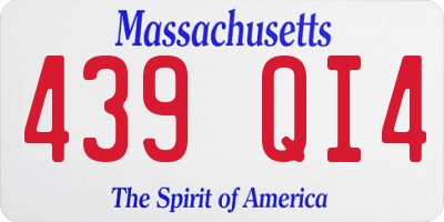 MA license plate 439QI4