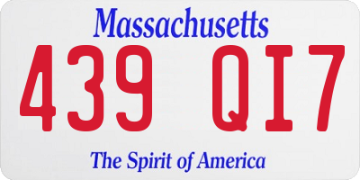 MA license plate 439QI7