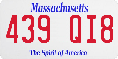 MA license plate 439QI8