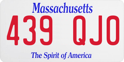 MA license plate 439QJ0