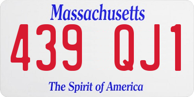 MA license plate 439QJ1