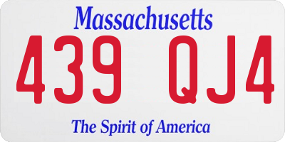 MA license plate 439QJ4