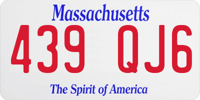 MA license plate 439QJ6