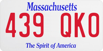 MA license plate 439QK0