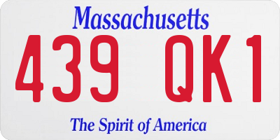 MA license plate 439QK1