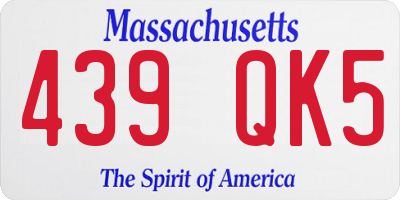 MA license plate 439QK5