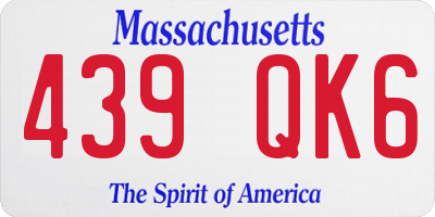 MA license plate 439QK6