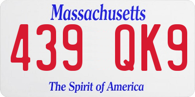 MA license plate 439QK9