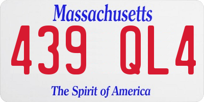 MA license plate 439QL4