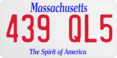 MA license plate 439QL5