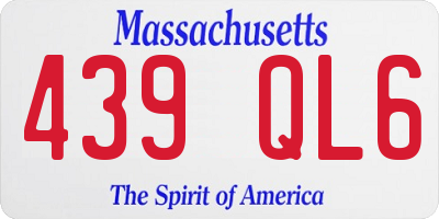 MA license plate 439QL6