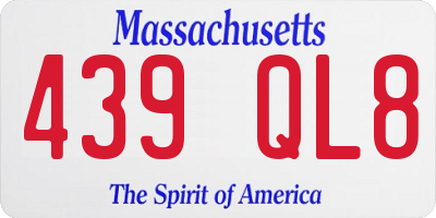 MA license plate 439QL8