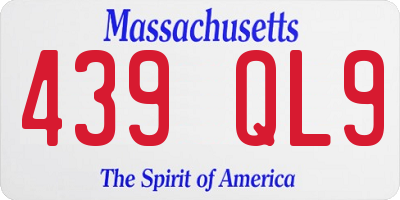 MA license plate 439QL9