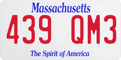 MA license plate 439QM3