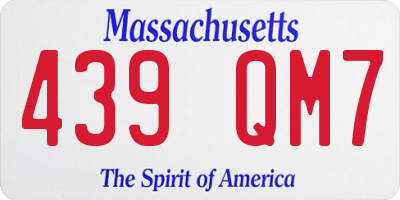 MA license plate 439QM7