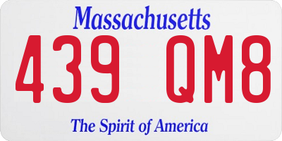 MA license plate 439QM8