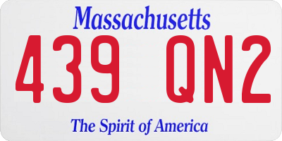 MA license plate 439QN2
