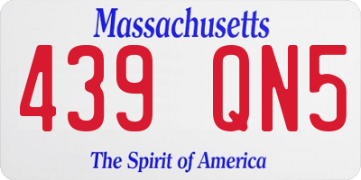 MA license plate 439QN5