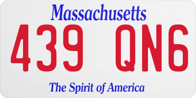 MA license plate 439QN6