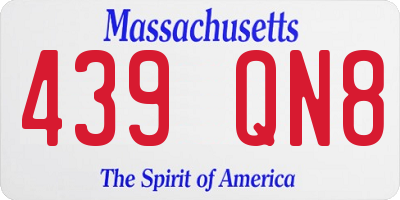 MA license plate 439QN8