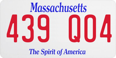 MA license plate 439QO4