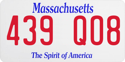 MA license plate 439QO8