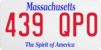 MA license plate 439QP0