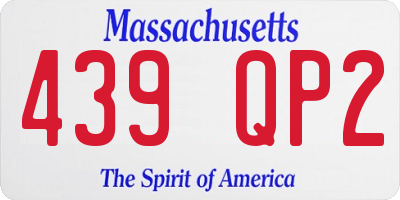 MA license plate 439QP2