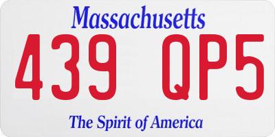 MA license plate 439QP5