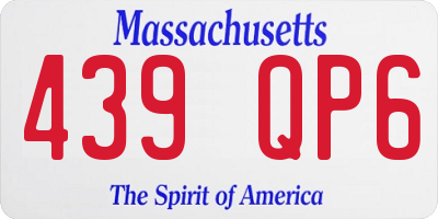 MA license plate 439QP6