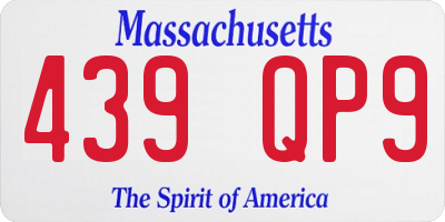 MA license plate 439QP9