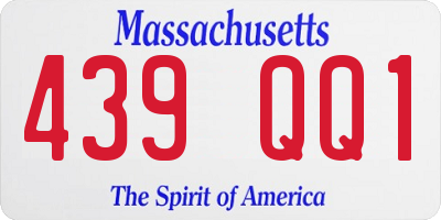 MA license plate 439QQ1