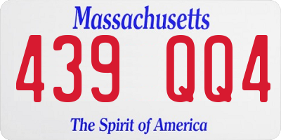 MA license plate 439QQ4