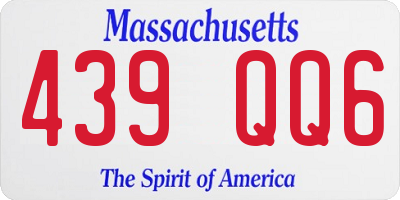 MA license plate 439QQ6