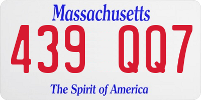 MA license plate 439QQ7